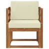 Canapé d’extérieur Bois d'acacia massif et polyester Naturel 547903547903