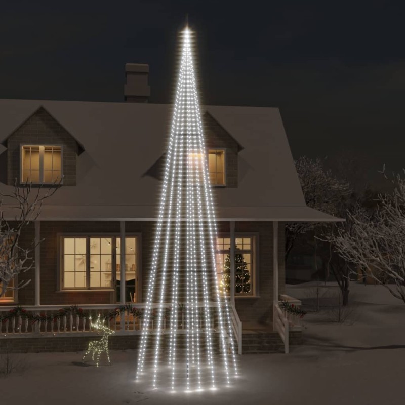 Sapin de Noël sur mât de drapeau 1134 LED Blanc froid 800 cm 547906547906