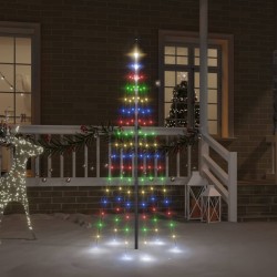 Sapin de Noël sur mât de drapeau 108 LED Colorées 180 cm 547907547907