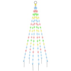 Sapin de Noël sur mât de drapeau 108 LED Colorées 180 cm 547907547907
