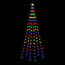 Sapin de Noël sur mât de drapeau 108 LED Colorées 180 cm 547907547907