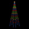 Sapin de Noël sur mât de drapeau 108 LED Colorées 180 cm 547907547907