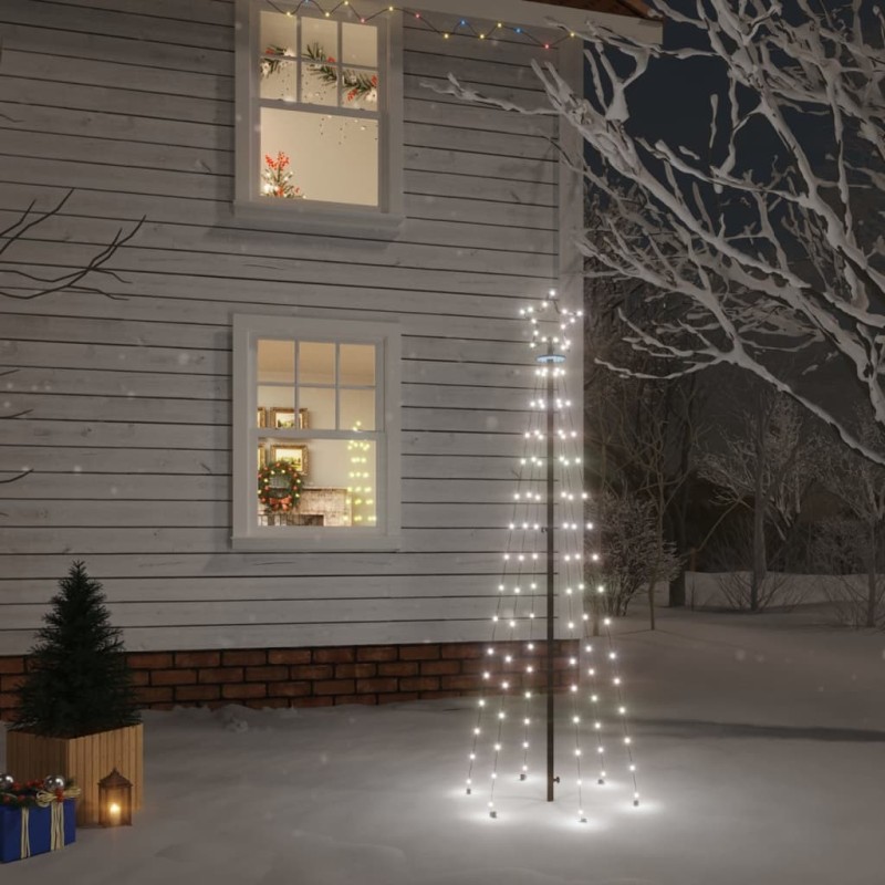 Sapin de Noël avec piquet Blanc froid 108 LED 180 cm 547908547908