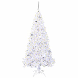 Sapin de Noël artificiel avec 300 LED Blanc 180 cm PVC et Acier 547927547927