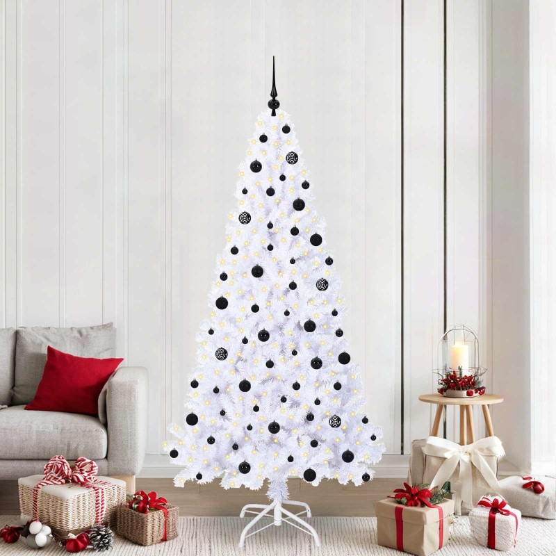 Sapin de Noël artificiel avec 300 LED Blanc 210 cm PVC et Acier 547928547928