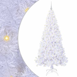 Sapin de Noël artificiel avec 300 LED Blanc 210 cm PVC et Acier 547929547929