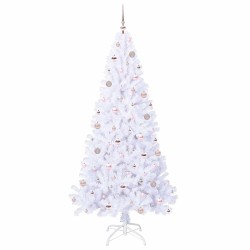 Sapin de Noël artificiel avec 300 LED Blanc 210 cm PVC et Acier 547931547931