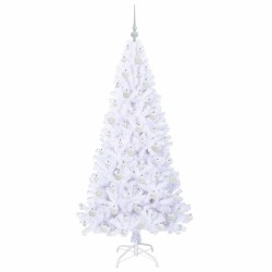 Sapin de Noël artificiel avec 300 LED Blanc 180 cm PVC et Acier 547932547932