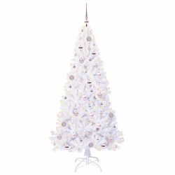 Sapin de Noël artificiel avec 300 LED Blanc 180 cm PVC et Acier 547933547933