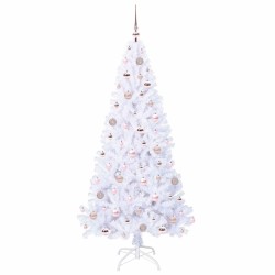 Sapin de Noël artificiel avec 300 LED Blanc 180 cm PVC et Acier 547933547933