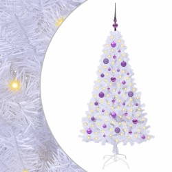 Sapin de Noël artificiel avec 150 LED Blanc 150 cm PVC et Acier 547935547935