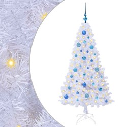 Sapin de Noël artificiel avec 150 LED Blanc 150 cm PVC et Acier 547936547936