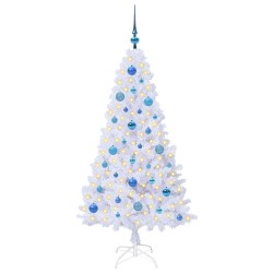 Sapin de Noël artificiel avec 150 LED Blanc 150 cm PVC et Acier 547936547936