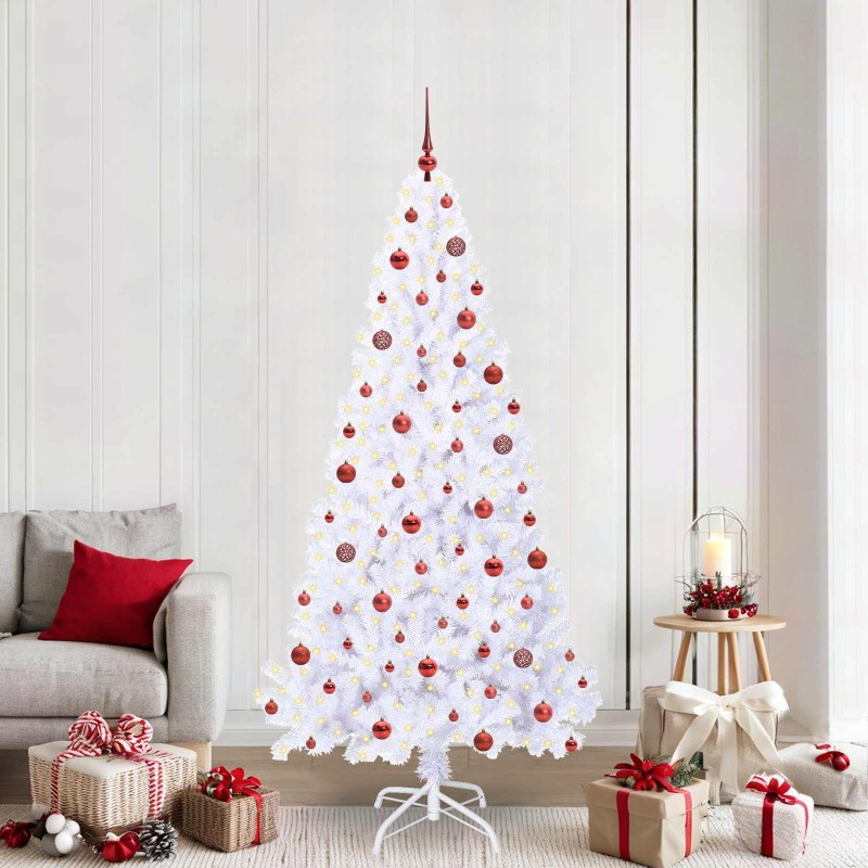 Sapin de Noël artificiel avec 300 LED Blanc 210 cm PVC et Acier 547937547937