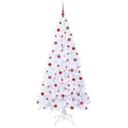 Sapin de Noël artificiel avec 300 LED Blanc 210 cm PVC et Acier 547937547937