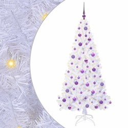 Sapin de Noël artificiel avec 300 LED Blanc 180 cm PVC et Acier 547938547938