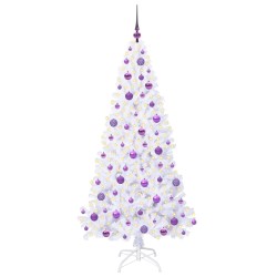 Sapin de Noël artificiel avec 300 LED Blanc 180 cm PVC et Acier 547938547938