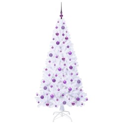 Sapin de Noël artificiel avec 300 LED Blanc 180 cm PVC et Acier 547938547938