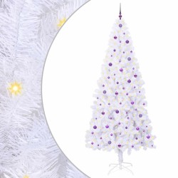 Sapin de Noël artificiel avec 300 LED Blanc 240 cm PVC et Acier 547943547943