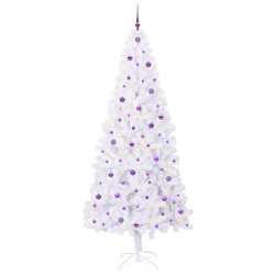 Sapin de Noël artificiel avec 300 LED Blanc 240 cm PVC et Acier 547943547943