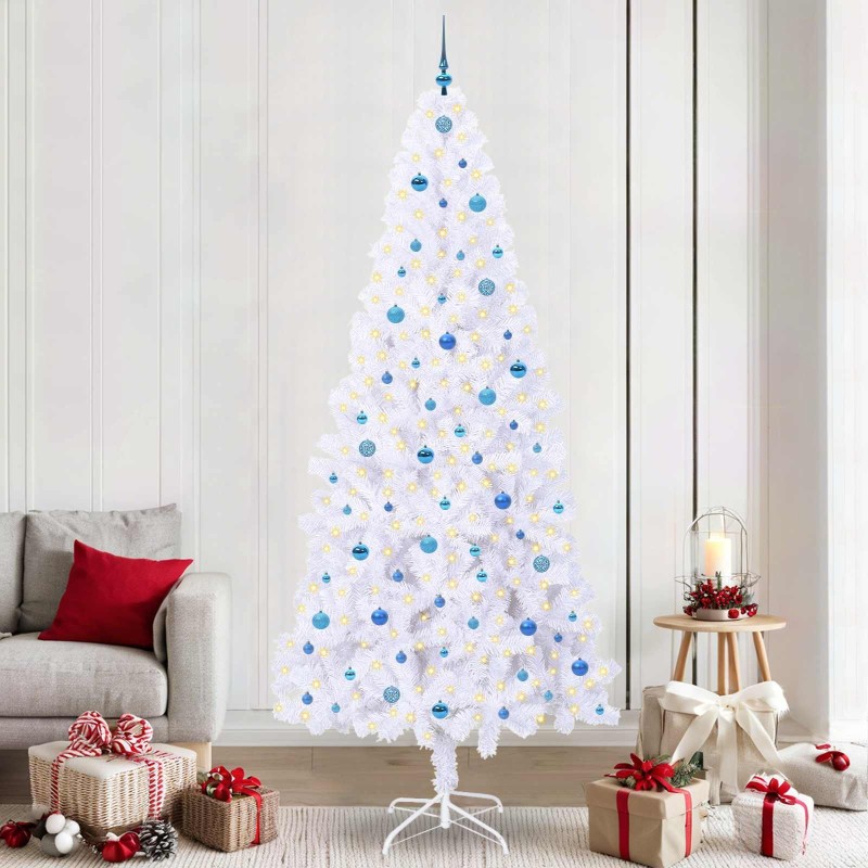 Sapin de Noël artificiel avec 300 LED Blanc 240 cm PVC et Acier 547944547944