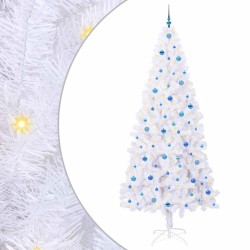 Sapin de Noël artificiel avec 300 LED Blanc 240 cm PVC et Acier 547944547944