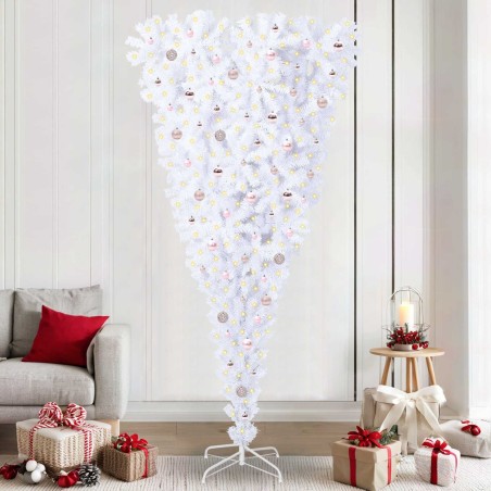 Sapin de Noël artificiel avec 300 LED Blanc 240 cm PVC et Acier 547945547945