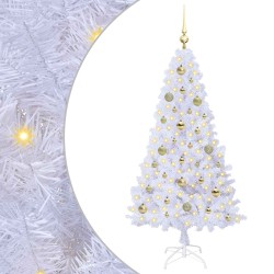Sapin de Noël artificiel avec 150 LED Blanc 150 cm PVC et Acier 547946547946