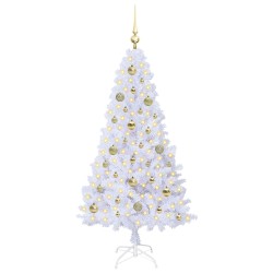 Sapin de Noël artificiel avec 150 LED Blanc 150 cm PVC et Acier 547946547946