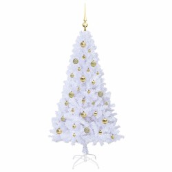 Sapin de Noël artificiel avec 150 LED Blanc 150 cm PVC et Acier 547946547946