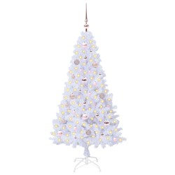Sapin de Noël artificiel avec 150 LED Blanc 150 cm PVC et Acier 547951547951