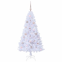 Sapin de Noël artificiel avec 150 LED Blanc 150 cm PVC et Acier 547951547951