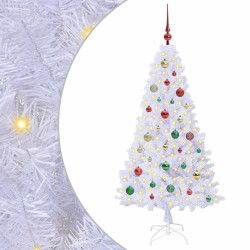 Sapin de Noël artificiel avec 150 LED Blanc 150 cm PVC et Acier 547952547952