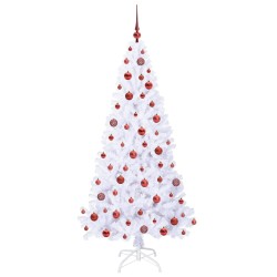 Sapin de Noël artificiel avec 300 LED Blanc 180 cm PVC et Acier 547953547953