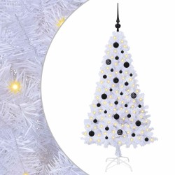 Sapin de Noël artificiel avec 150 LED Blanc 150 cm PVC et Acier 547981547981