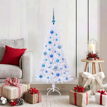 Sapin de Noël artificiel avec 150 LED Blanc 120 cm PVC et Acier 547982547982