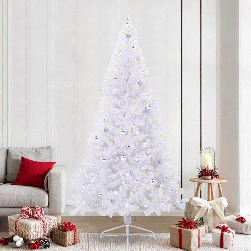 Sapin de Noël artificiel avec 300 LED Blanc 240 cm PVC et Acier 547985547985