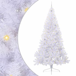 Sapin de Noël artificiel avec 300 LED Blanc 240 cm PVC et Acier 547985547985