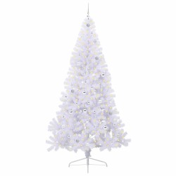 Sapin de Noël artificiel avec 300 LED Blanc 240 cm PVC et Acier 547985547985