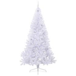 Sapin de Noël artificiel avec 300 LED Blanc 240 cm PVC et Acier 547985547985