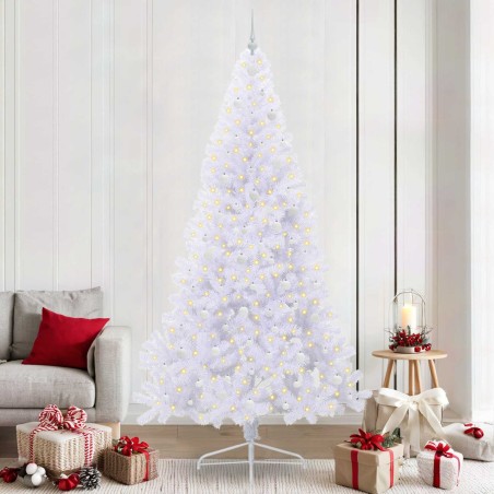 Sapin de Noël artificiel avec 300 LED Blanc 240 cm PVC et Acier 547986547986