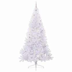 Sapin de Noël artificiel avec 300 LED Blanc 240 cm PVC et Acier 547987547987