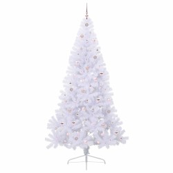 Sapin de Noël artificiel avec 300 LED Blanc 240 cm PVC et Acier 547987547987