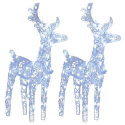 Rennes de Noël 2 pcs 80 LED Blanc froid Acrylique 547988547988