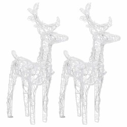 Rennes de Noël 2 pcs 80 LED Blanc froid Acrylique 547988547988