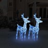 Rennes de Noël 2 pcs 80 LED Bleu Acrylique 547989547989