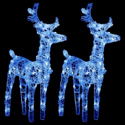 Rennes de Noël 2 pcs 80 LED Bleu Acrylique 547989547989