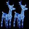 Rennes de Noël 2 pcs 80 LED Bleu Acrylique 547989547989