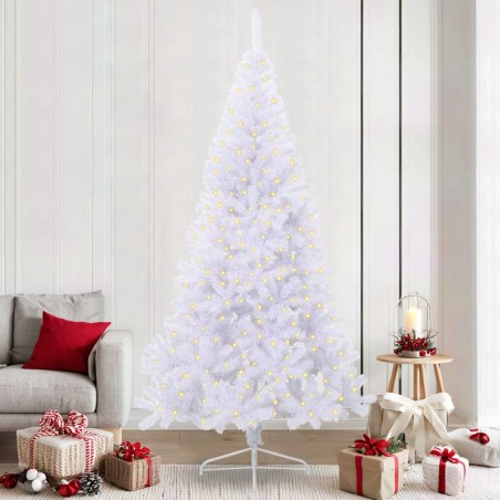 Sapin de Noël artificiel avec 300 LED Blanc 240 cm PVC et Acier 547992547992