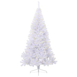 Sapin de Noël artificiel avec 300 LED Blanc 240 cm PVC et Acier 547992547992